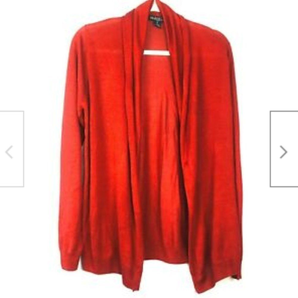 Maglia Womens Open Front Red Cardigan